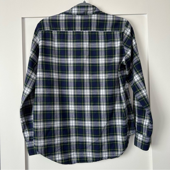 Frank & Eileen Eileen Relaxed Button-Up Shirt Blue/Green Plaid Size XXS - Picture 8 of 8